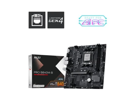 AMD procesoriaus pagrindinė plokštė MSI Mainboard||AMD B840|SAM5|Micro-ATX|Memory DDR5|Memory slots 2|PROB840M-B