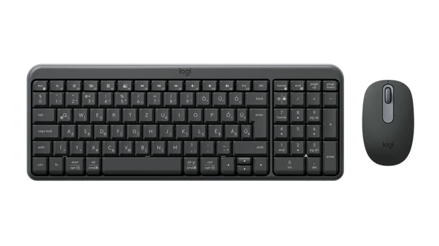 Logitech MK250 Compact Combo Belaidė klaviatūra + Pelė, Bluetooth, US Int, Graphite
