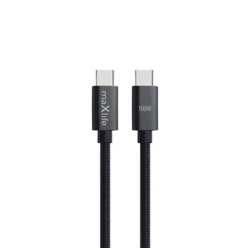 Maxlife MXUC-12 cable USB-C - USB-C 1,0 m 100W juodas