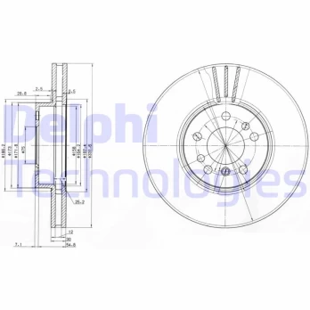Stabdžių diskas DELPHI BG3628