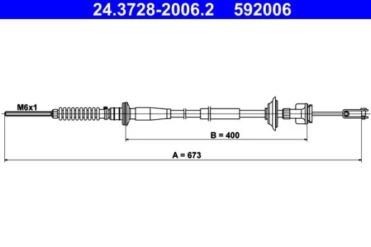 ATE 24.3728-2006.2 Clutch cable