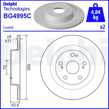 DELPHI BG4995C Brake Disc