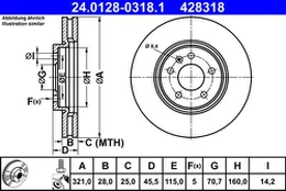 ATE 24.0128-0318.1 Brake Disc kaina
