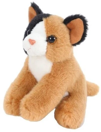 Pliušinis žaislas Beppe Cat, rudas/baltas/juodas, 13 cm