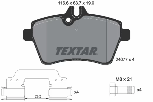 TEXTAR 2407702 Brake pad set