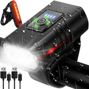 Trizand 4T6 USB bicycle light + rear light 23677 kaina