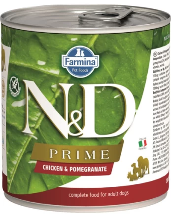 FARMINA N&D Prime Dog Chicken & Pomegranate konservai 285 g