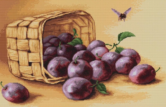 Basket with Plums SB496