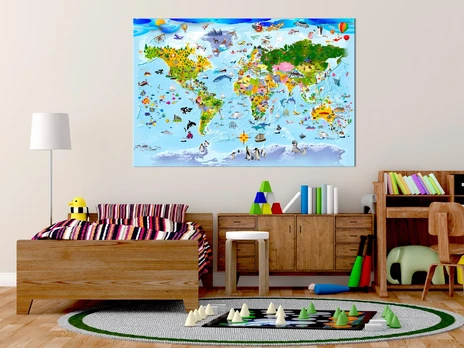 Artgeist Paveikslas - Children's Map: Colourful Travels