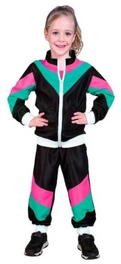 Widmann Sort 80er joggingdragt kostume