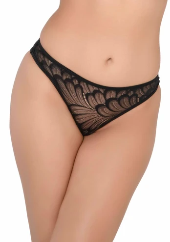 Hiphugger with Ruched Back Lace Front Mesh Back Cotton Comfort