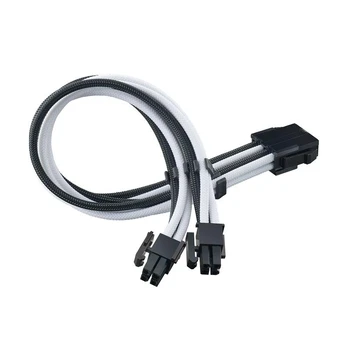 SilverStone SilverStone EPS 8-Pin zu EPS/ATX 4+4-Pin Kabelis, 300mm - juodas/baltas