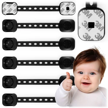 Ricokids 798202 spintelės atidarymo spyna, 6 vnt, juoda