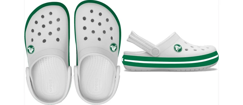Crocs™ Crocband Clog Kid’s 207005 White/Green Ivy - 32