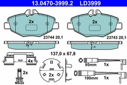 ATE 13.0470-3999.2 Brake pad set