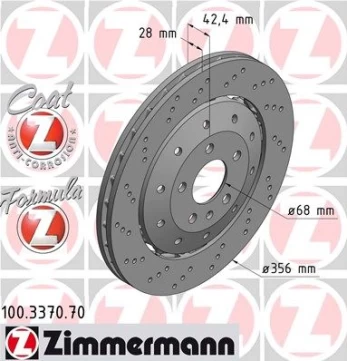 Stabdžių diskas ZIMMERMANN 100.3370.70
