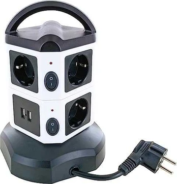 Schwaiger Steckdosentower 7xSchuko+2x USB, 1,8m