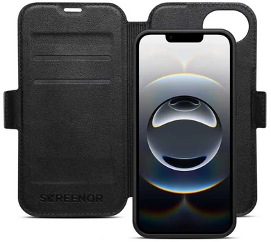 Dėklas SCREENOR FIRST 2IN1 IPHONE 16E MAGSAFE MUSTA