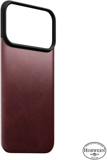 Dėklas Nomad Magnetinė odinė nugarėlė, bordo (Horween), Magsafe - iPhone 18 Pro/17 Pro