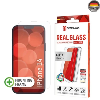 Grūdintas stikliukas iPhone 14 - Displex Real Glass + Case - Skaidrus