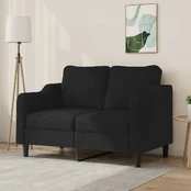 Dvivietė sofa, juodos spalvos, 120cm, audinys kaina