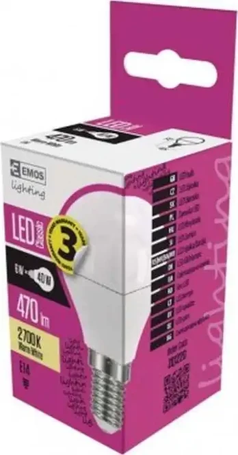 Emos LED light bulb 6W E14 470lm 2700K BLOBE CLASSIC ZQ1220
