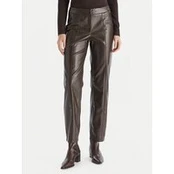 Vero Moda Dirbtinės odos kelnės Vips 10336342 Ruda Straight Fit