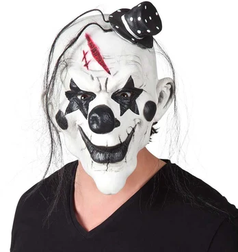Lateksinė galvos kaukė "Psycho clown"