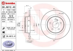 Stabdžių diskas BREMBO 08.A612.41 kaina