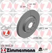 Stabdžių diskas ZIMMERMANN 320.3805.20 kaina