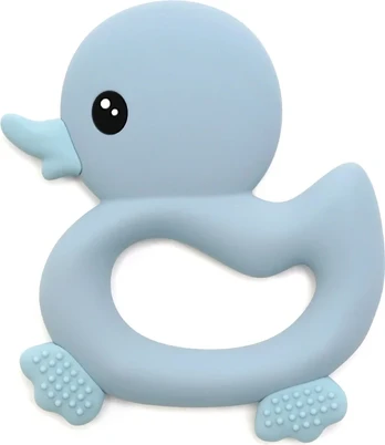 Magni – Teether ring with duck and tactile surfaces – Light Blue (5629)