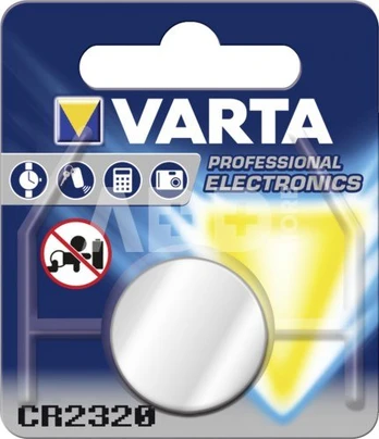 VARTA Button Cell Battery, Lithium, CR2320, 3V, 135mAh