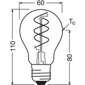 OSRAM LED senovinis E27 8W 2 200K spiralinis kaitinimo elementas skaidrus,