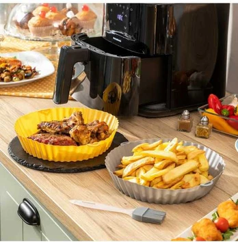 Silikoniniai krepšeliai su šepetėliu oro gruzdintuvėms Mollicon InnovaGoods 2 vnt.