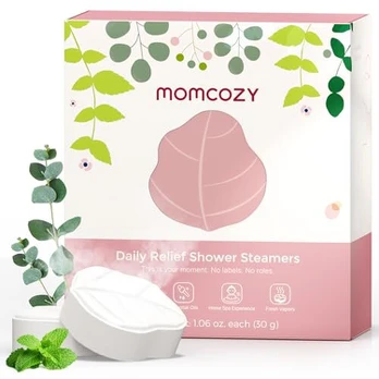 Momcozy 14 vnt. garų dušo tabletės su eukaliptu ir mėta