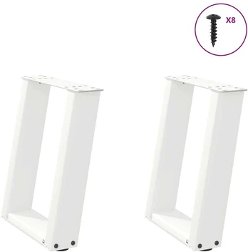 kavos staliuko kojelės U formos 2 vnt Baltos 28x(42-43) cm