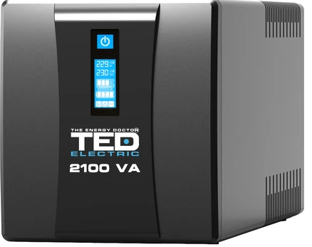 2100VA 1200W UPS Line Interactive –LCD Display – 2 x Outputs | Batteries 2x 12V-9Ah