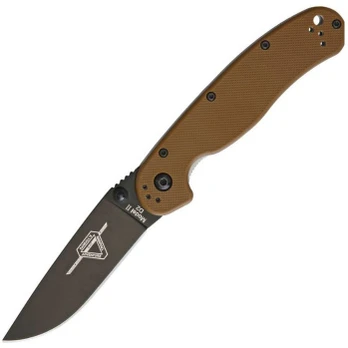 Ontario RAT-2 Folder D2 Coyote Brown Sulankstomas peilis