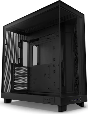 NZXT H6 FLOW MIDI BOKŠTAS SU LANGU, Juodas