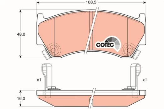 TRW GDB3180 Brake pad set