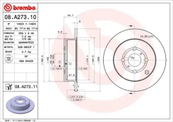 Stabdžių diskas BREMBO 08.A273.11 kaina