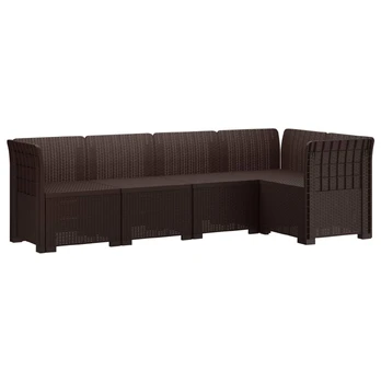 5-vietė sodo sofa Rataninio išvaizdos PP Ruda