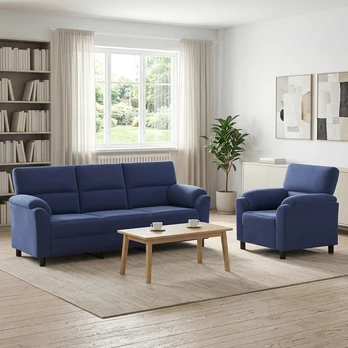 Sofa Sofos komplektas 2 vnt. Policijos mėlyna Aksomas