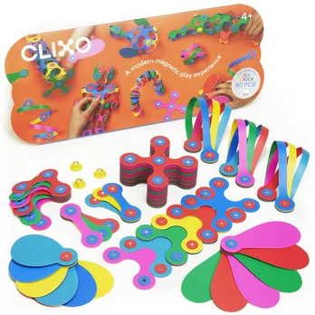 Magnetiniai blokeliai Clixo Super Rainbow Pack, 60 d.
