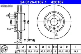 ATE 24.0126-0187.1 Brake Disc