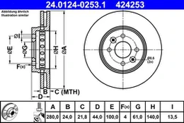 ATE 24.0124-0253.1 Brake Disc
