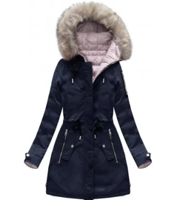 REVERSIBLE HOODED JACKET NAVY BLUE-PINK (W631) striukė