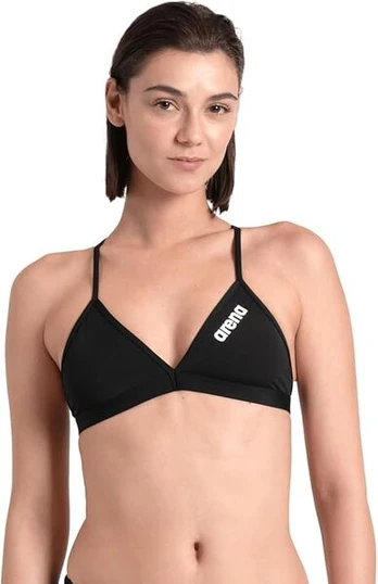 Bikini viršus Arena Team Swim Top Tie Back Solid Black