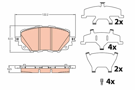 TRW GDB2200 Brake pad set