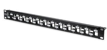DIGITUS Patchpanel 1HE 24-Port modular geschirmt juodas